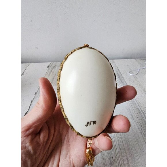 Vintage Victorian goose egg ornament tree Xmas Gold - Picture 4 of 9